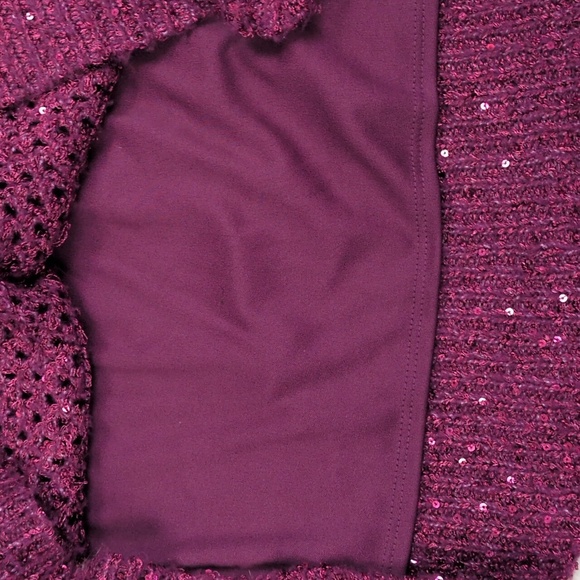 Jessica Simpson Mukami Open Stitch Pullover Magenta Purple - Picture 10 of 16